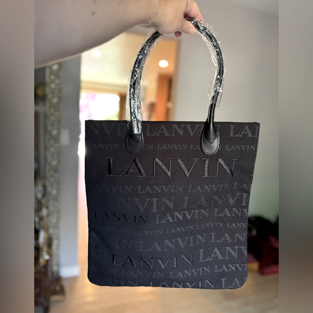 Lanvin shopper bag black embroidered